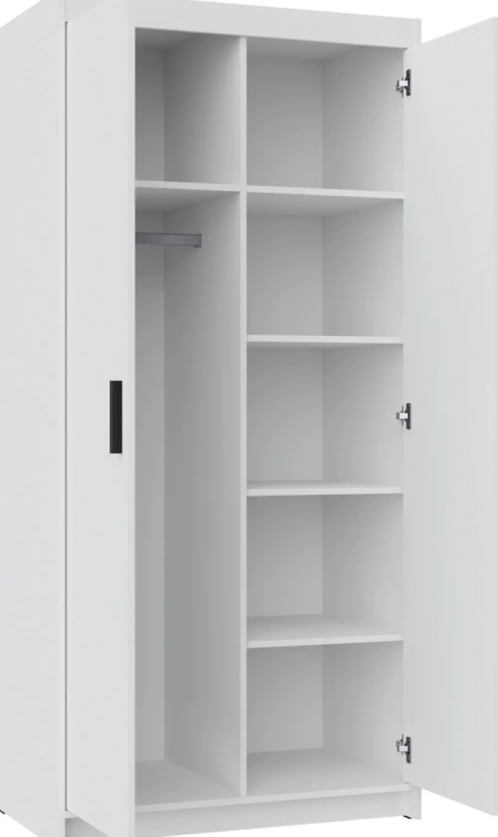 Zestawy Mebli Do Przedpokoju|Szafy Modułowe>Lempert Dwudrzwiowa modułowa szafa z lustrem i półkami 90 cm KUBA dąb sonoma