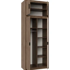 Garderoby|Meble Młodzieżowe>Lempert Dwudrzwiowa modułowa szafa z nadstawką KUBA dąb lefkas