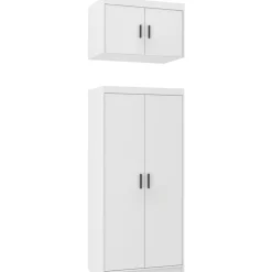 Garderoby|Meble Młodzieżowe>Lempert Dwudrzwiowa modułowa szafa z nadstawką biała KUBA biały