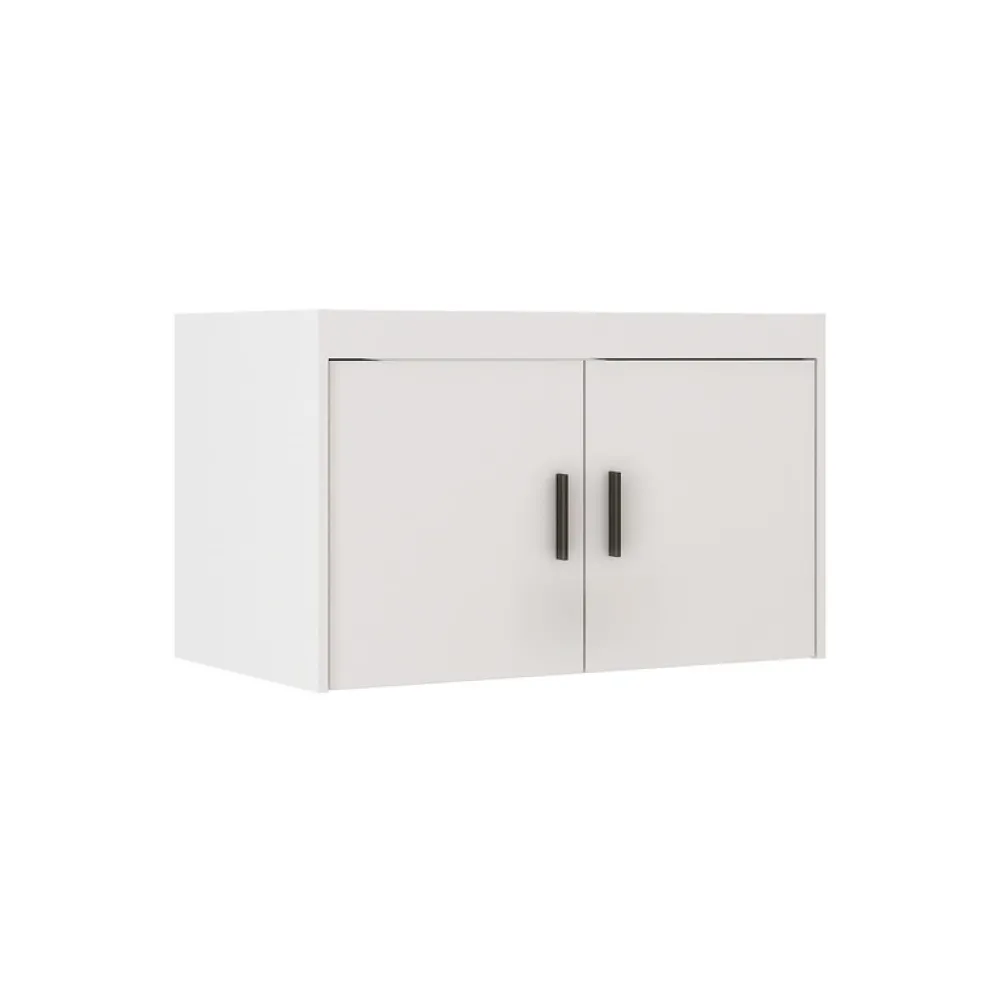 Zestawy Mebli Do Przedpokoju|Szafy Modułowe>Lempert Dwudrzwiowa modułowa szafa z nadstawką biała KUBA biały