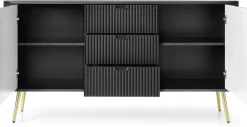 Komody>PIASKI Dwudrzwiowa nowoczesna komoda z szufladami 168 cm do salonu ZENIT czarny