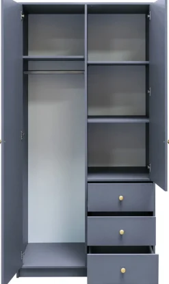 Meble Dla Dzieci|Szafy Dwudrzwiowe>Stolar Dwudrzwiowa nowoczesna szafa uchylna z lustrem 100 cm SELMA niebieski