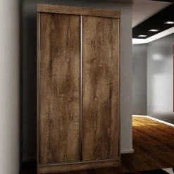 Zestawy Mebli Do Przedpokoju|Szafy Do Przedpokoju>KIER Dwudrzwiowa szafa 100 cm do sypialni TARO jesion ciemny dąb jesion ciemny