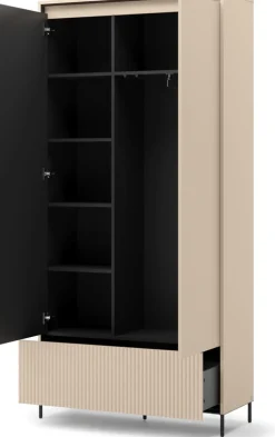 Garderoby|Meble Młodzieżowe></noscript>lenart. Dwudrzwiowa szafa do przedpokoju garderoby beżowa z oświetleniem TREND