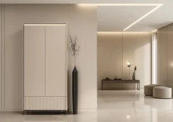 Garderoby|Meble Młodzieżowe></noscript>lenart. Dwudrzwiowa szafa do przedpokoju garderoby beżowa z oświetleniem TREND