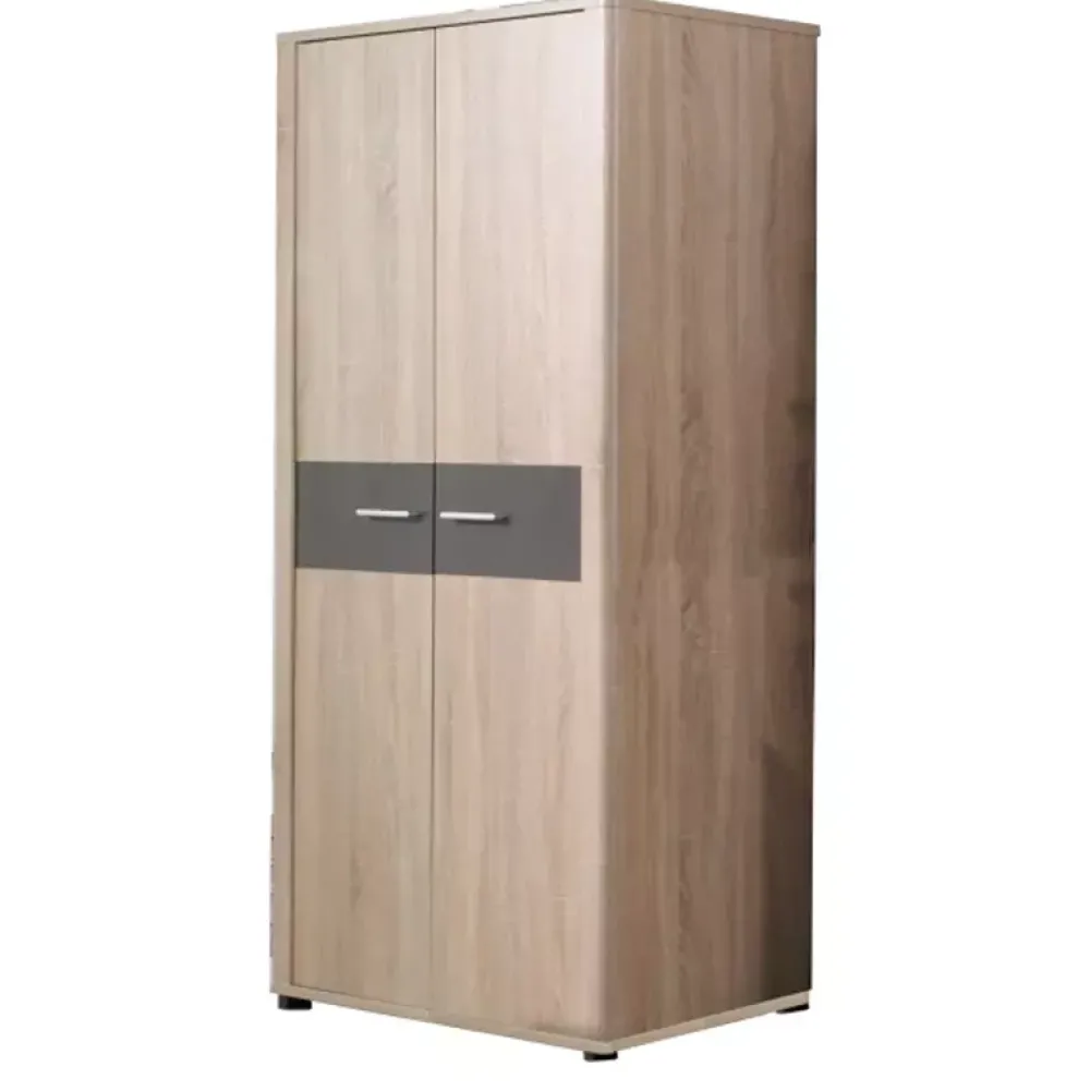 Zestawy Mebli Do Salonu|Szafy Dwudrzwiowe>JUREK Dwudrzwiowa szafa do salonu dąb sonoma 90 cm FULL