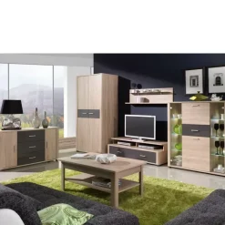 Zestawy Mebli Do Salonu|Szafy Dwudrzwiowe>JUREK Dwudrzwiowa szafa do salonu dąb sonoma 90 cm FULL