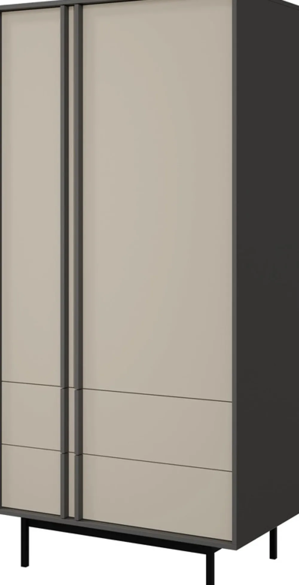 Zestawy Mebli Do Salonu|Szafy Dwudrzwiowe>JUREK Dwudrzwiowa szafa do salonu 93 cm beżowa z szufladami AVERO