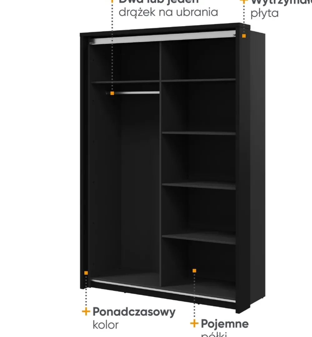 Meble Dla Dzieci|Meble Młodzieżowe>lenart. Dwudrzwiowa szafa przesuwna z lustrem 160 cm ARTI