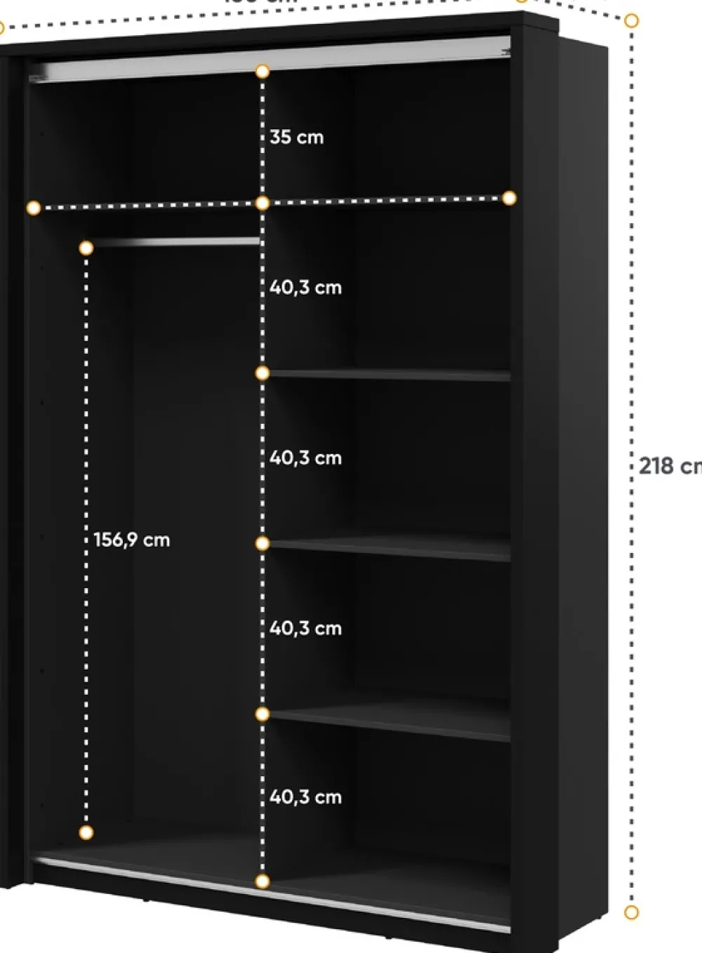 Meble Dla Dzieci|Meble Młodzieżowe>lenart. Dwudrzwiowa szafa przesuwna z lustrem 160 cm ARTI