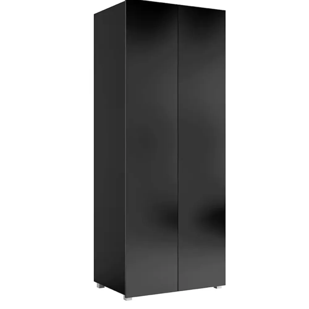 Meble Dla Dzieci|Zestawy Mebli Do Sypialni>GiB Meble Dwudrzwiowa szafa uchylna 80 cm połysk MODERN czarny