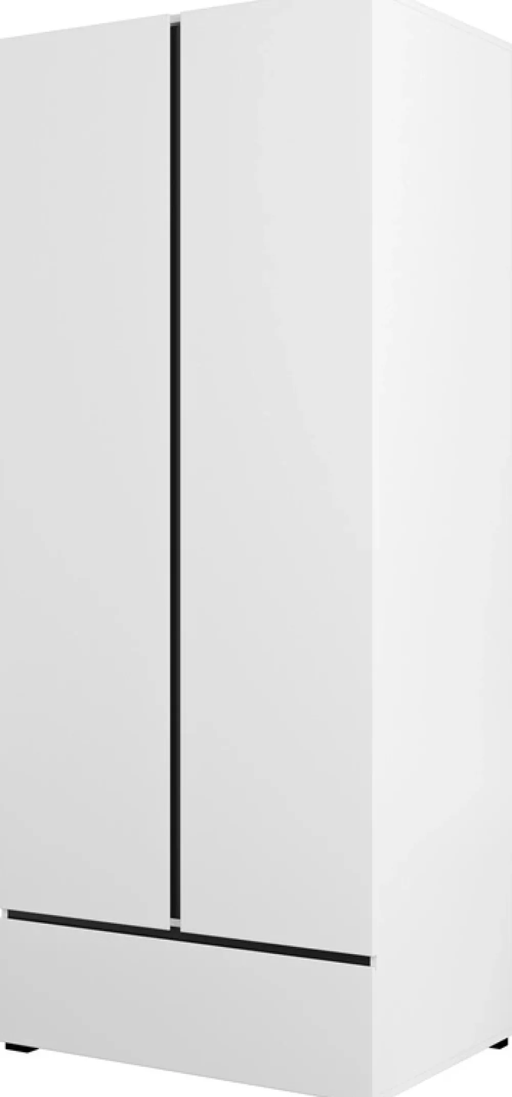 Meble Młodzieżowe|Zestawy Mebli Do Sypialni>Helvetia Dwudrzwiowa szafa z drążkiem na wieszaki i szufladą 90 cm CROSS biały