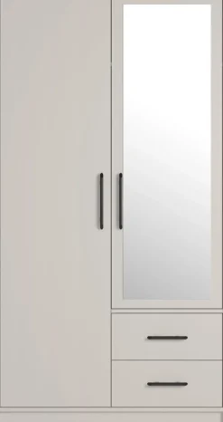 Garderoby|Meble Dla Dzieci>MEBLAR Dwudrzwiowa szafa z lustrem i szufladami SEVAS kaszmir