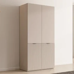 Zestawy Mebli Do Przedpokoju|Szafy Modułowe>PIASKI Dwudrzwiowa szafa z półkami i drążkami 101 cm SIGMA kaszmir