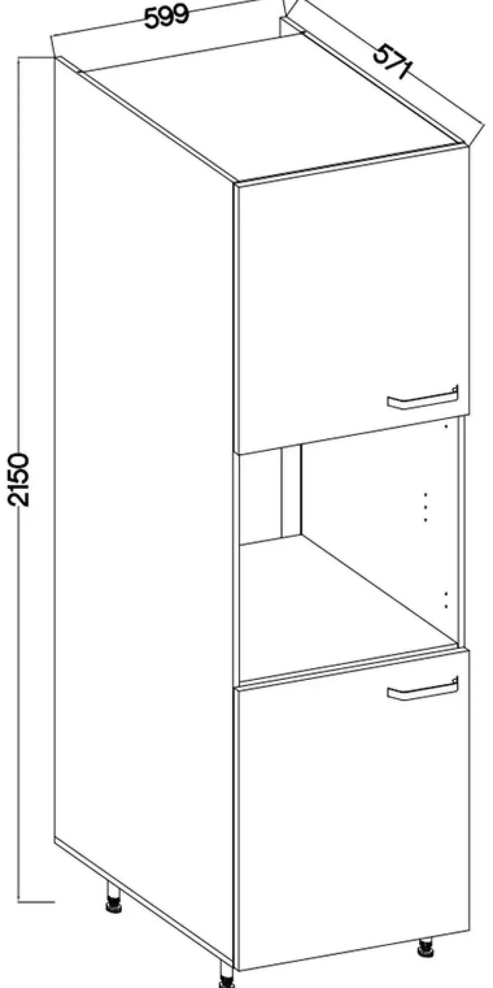 Meble Kuchenne>Lempert Dwudrzwiowa szafka kuchenna pod zabudowę piekarnika 60 cm NEPO
