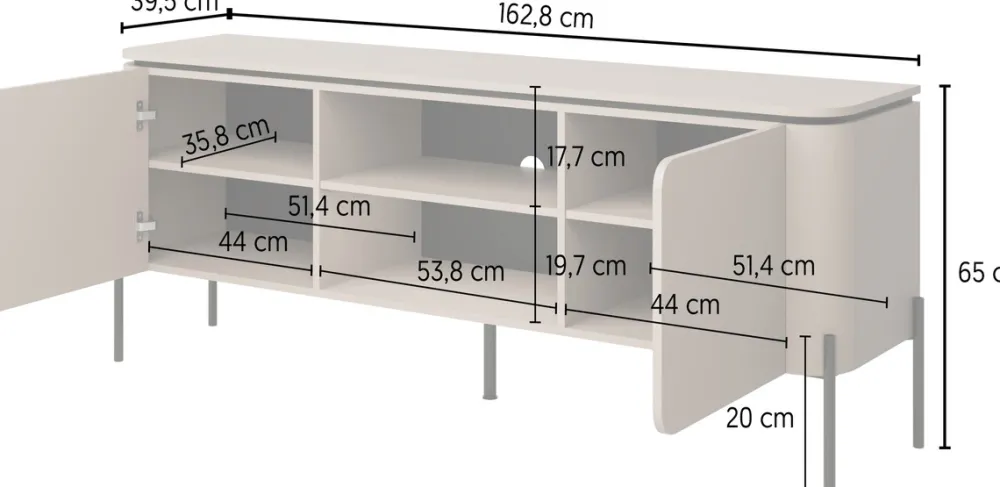 Szafki Rtv>Helvetia Dwudrzwiowa szafka RTV 163 cm do salonu congo BELLO