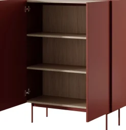 Komody>PIASKI Dwudrzwiowa wysoka komoda do salonu 97 cm CRYSTAL