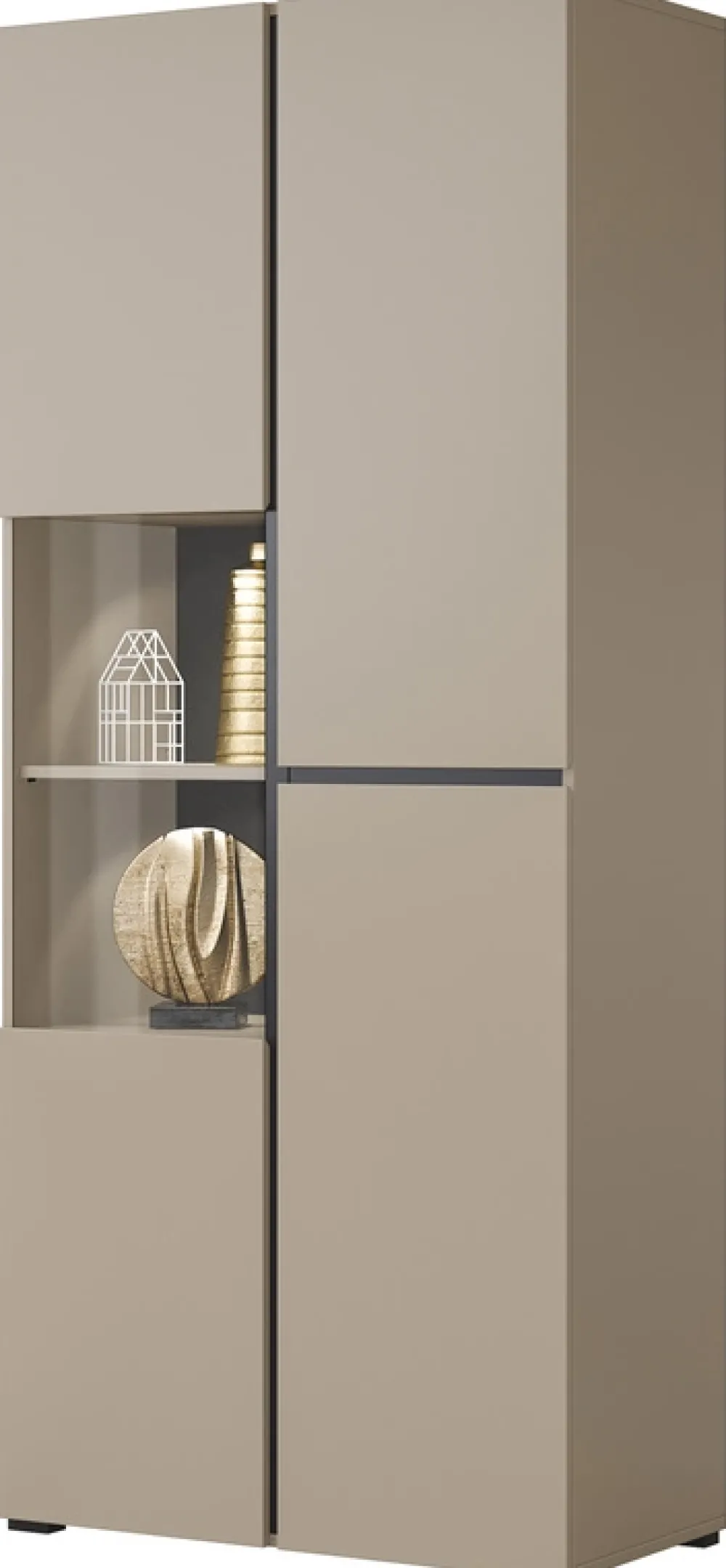Zestawy Mebli Do Sypialni|Zestawy Mebli Do Salonu>Helvetia Dwudrzwiowa wysoka półwitryna do salonu 80 cm CROSS congo