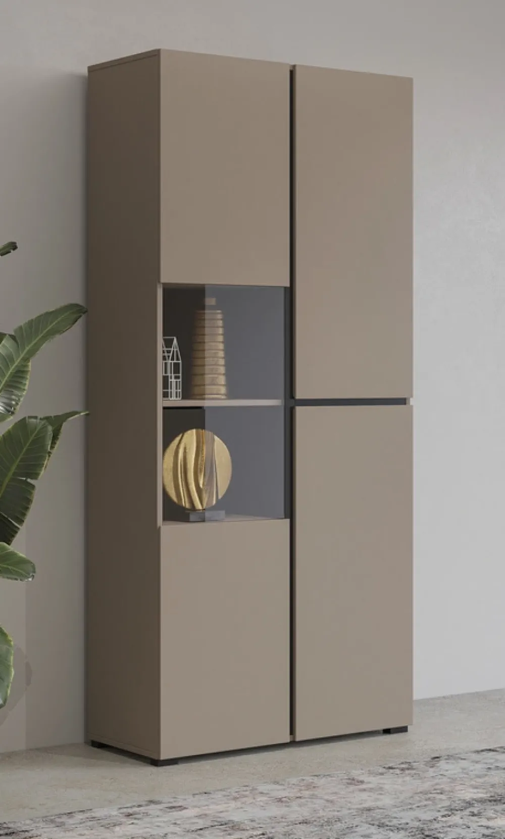 Zestawy Mebli Do Sypialni|Zestawy Mebli Do Salonu>Helvetia Dwudrzwiowa wysoka półwitryna do salonu 80 cm CROSS congo