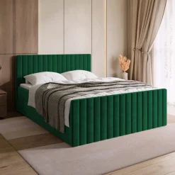 Łóżka Małżeńskie|Łóżka Ze Stelażem>BROMARKT Dwuosobowe łóżko do sypialni zielone 180x200 cm z pojemnikiem DREAM DUO