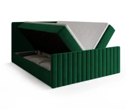 Łóżka Małżeńskie|Łóżka Ze Stelażem>BROMARKT Dwuosobowe łóżko do sypialni zielone 180x200 cm z pojemnikiem DREAM DUO