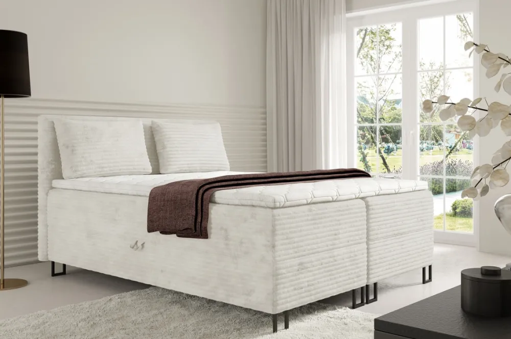 Łóżka Małżeńskie|Łóżka Na Nóżkach>BROMARKT Dwuosobowe łóżko kontynentalne 180x200 cm do sypialni z pojemnikiem TESSA