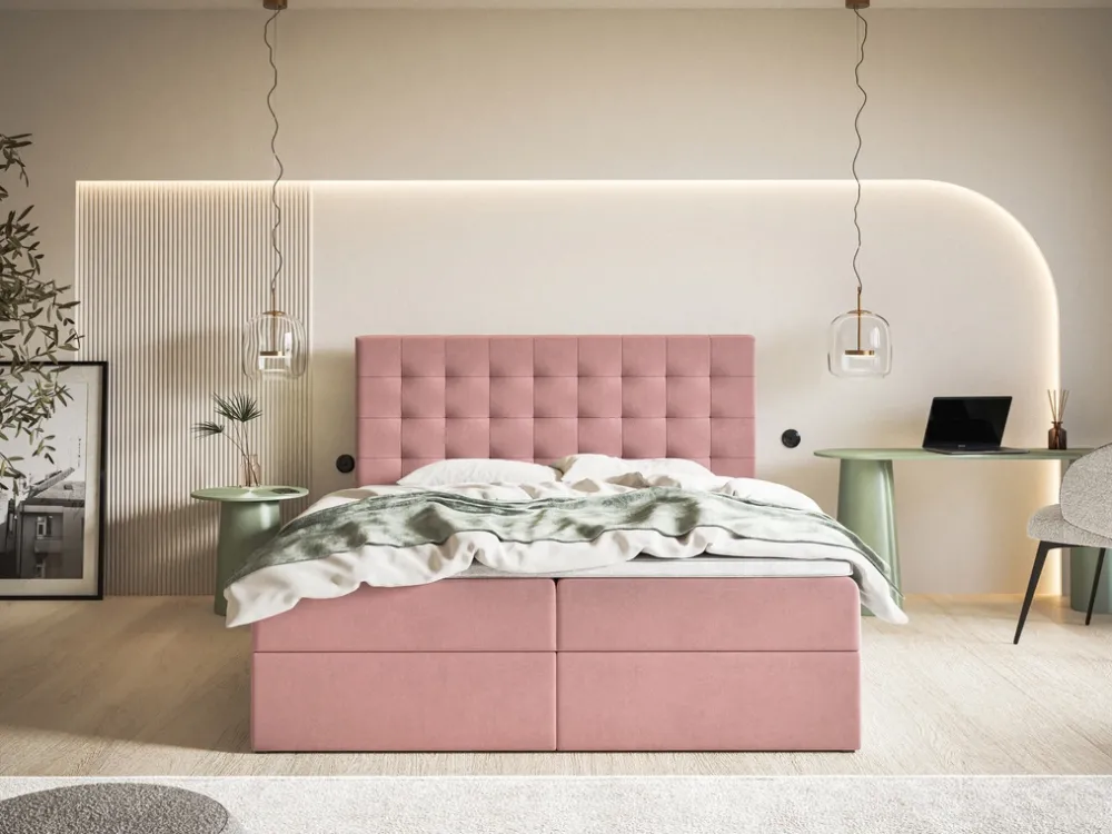 Łóżka Małżeńskie|Łóżka Ze Stelażem>Riban Dwuosobowe łóżko kontynentalne 180x200 cm z pojemnikiem ZANTE