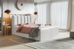 Łóżka Czarne|Łóżka Białe></noscript>Riban Dwuosobowe łóżko kontynentalne 180x200 cm z pojemnikiem do sypialni BALENO