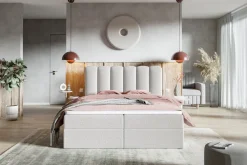 Łóżka Czarne|Łóżka Białe></noscript>Riban Dwuosobowe łóżko kontynentalne 180x200 cm z pojemnikiem do sypialni BALENO