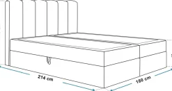 Łóżka Czarne|Łóżka Białe></noscript>Riban Dwuosobowe łóżko kontynentalne 180x200 cm z pojemnikiem do sypialni BALENO