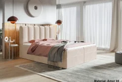 Łóżka Czarne|Łóżka Białe></noscript>Riban Dwuosobowe łóżko kontynentalne 180x200 cm z pojemnikiem do sypialni BALENO