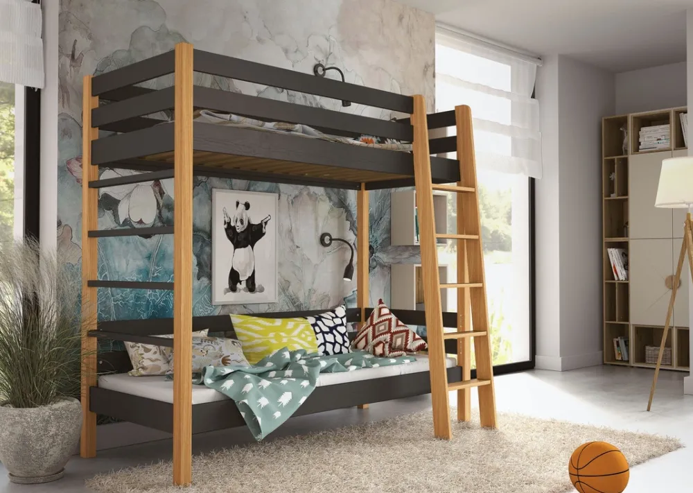 Meble Dla Dzieci|Łóżka Młodzieżowe>DOLMAR Dwuosobowe łóżko piętrowe do pokoju dziecięcego ZETTA