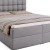 Łóżka Ze Stelażem|Łóżka Z Zagłówkiem>BROMARKT Dwuosobowe szare łóżko kontynentalne 160x200 cm z pojemnikiem DAKOTA