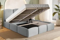 Łóżka Młodzieżowe|Łóżka Ze Stelażem>Riban Dwuosobowe tapicerowane łóżko 160x200 cm z pojemnikiem zielone SEPERO