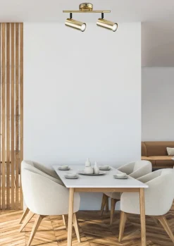 Oświetlenie Jadalni|Oświetlenie Sypialni>Candellux Lighting Dwupunktowa lampa sufitowa Colly mosiądz 2xGU10