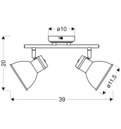 Oświetlenie Jadalni|Oświetlenie Sypialni></noscript>Candellux Lighting Dwupunktowa lampa sufitowa Zumba regulowana