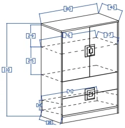 Meble Dla Dzieci|Zestawy Mebli Dziecięcych></noscript>DOMEL Dziecięca komoda z szufladami 80 cm NICO