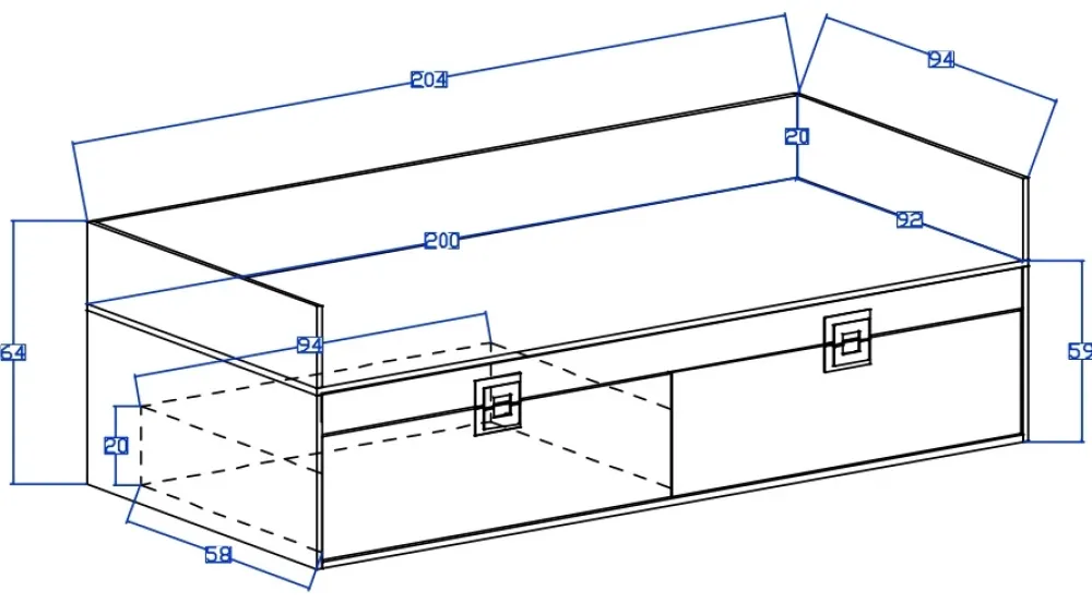 Meble Dla Dzieci|Łóżka Młodzieżowe>DOMEL Dziecięce łóżko jednoosobowe 90x200 NICO