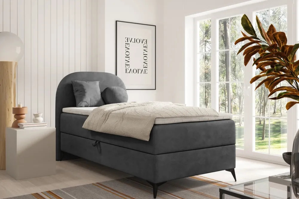 Łóżka Młodzieżowe|Łóżka Ze Stelażem>BROMARKT Dziecięce łóżko tapicerowane z pojemnikiem 80x200 cm SERENO