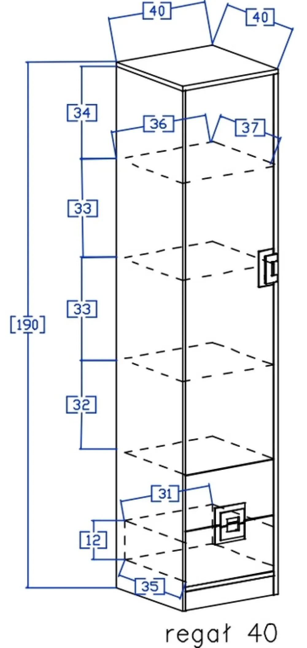 Regały Na Książki|Regały Dla Dzieci>DOMEL Dziecięcy regał 40 cm z szufladami NICO