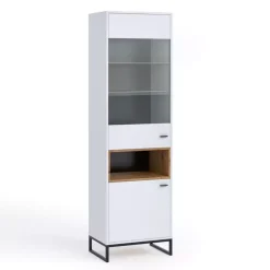 Zestawy Mebli Młodzieżowych|Witryny>GiB Meble Elegancka biała witryna do salonu 60 cm OLI