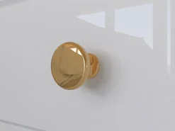 Szafki Nocne></noscript>ML Meble Elegancka szafka nocna do sypialni GOLDIN biały połysk