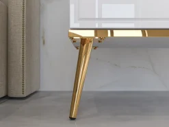 Szafki Nocne></noscript>ML Meble Elegancka szafka nocna do sypialni GOLDIN biały połysk