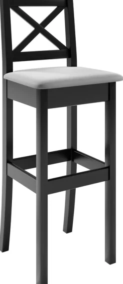 Hokery>Meblomal Elegancki hoker z drewna bukowego do kuchni z tapicerowanym siedziskiem HANDY