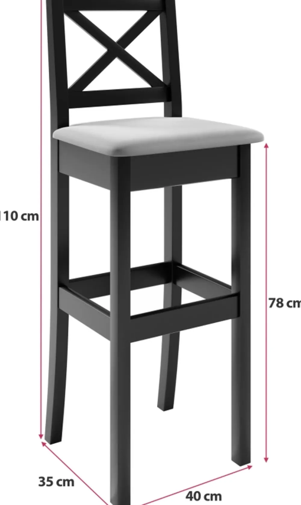 Hokery>Meblomal Elegancki hoker z drewna bukowego do kuchni z tapicerowanym siedziskiem HANDY