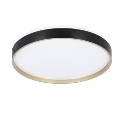 Oświetlenie Pokoju Dziecięcego|Oświetlenie Przedpokoju>Candellux Lighting Florida lampa sufit. plafon czarno złoty+biały 18w led 33 cm klosz biały sky ef