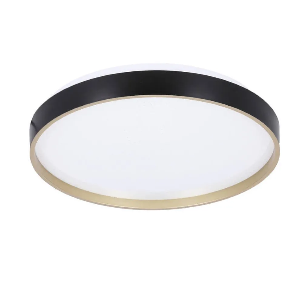 Oświetlenie Pokoju Dziecięcego|Oświetlenie Przedpokoju>Candellux Lighting Florida lampa sufit. plafon czarno złoty+biały 18w led 33 cm klosz biały sky ef