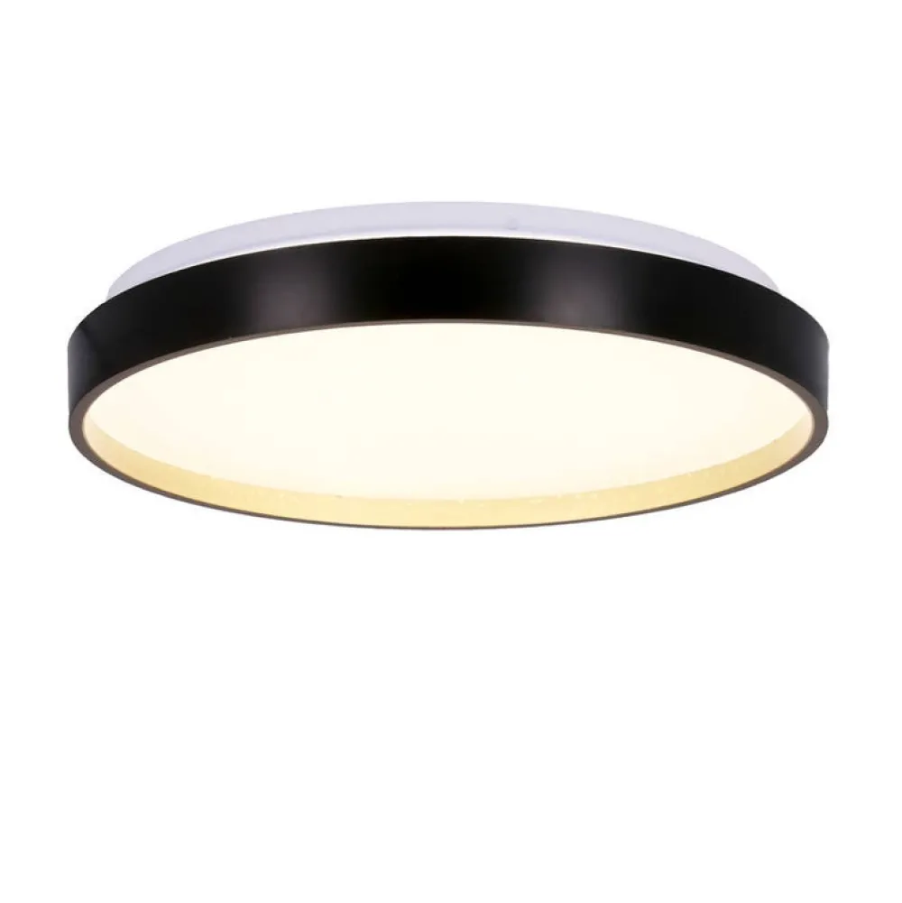 Oświetlenie Pokoju Dziecięcego|Oświetlenie Przedpokoju>Candellux Lighting Florida lampa sufit. plafon czarno złoty+biały 18w led 33 cm klosz biały sky ef