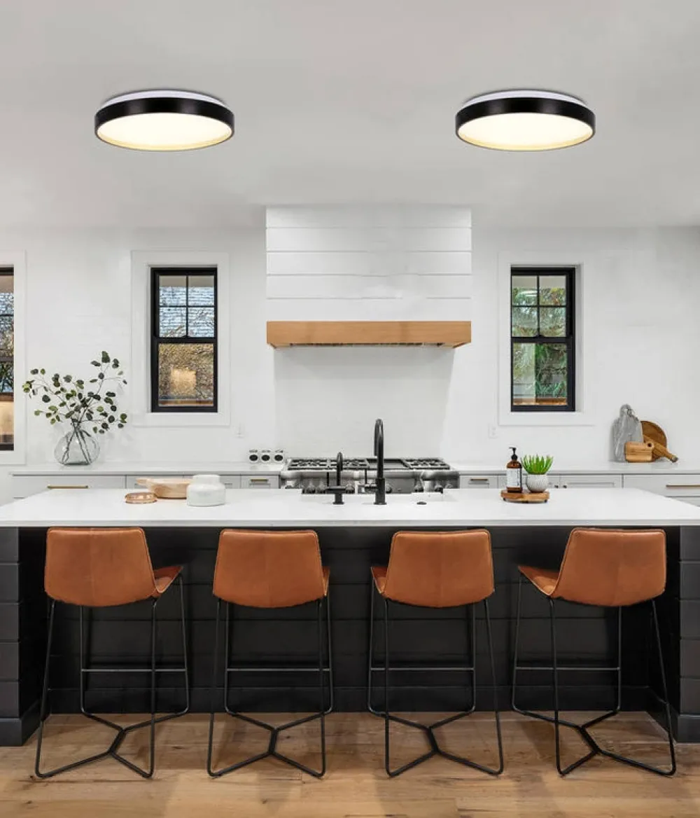 Oświetlenie Pokoju Dziecięcego|Oświetlenie Przedpokoju>Candellux Lighting Florida lampa sufit. plafon czarno złoty+biały 18w led 33 cm klosz biały sky ef