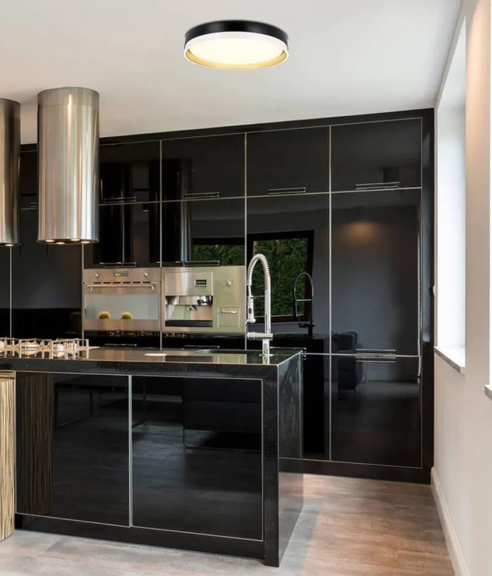 Oświetlenie Pokoju Dziecięcego|Oświetlenie Przedpokoju>Candellux Lighting Florida lampa sufitowa plafon biało złoty+czarny 24w led 38 cm klosz biały